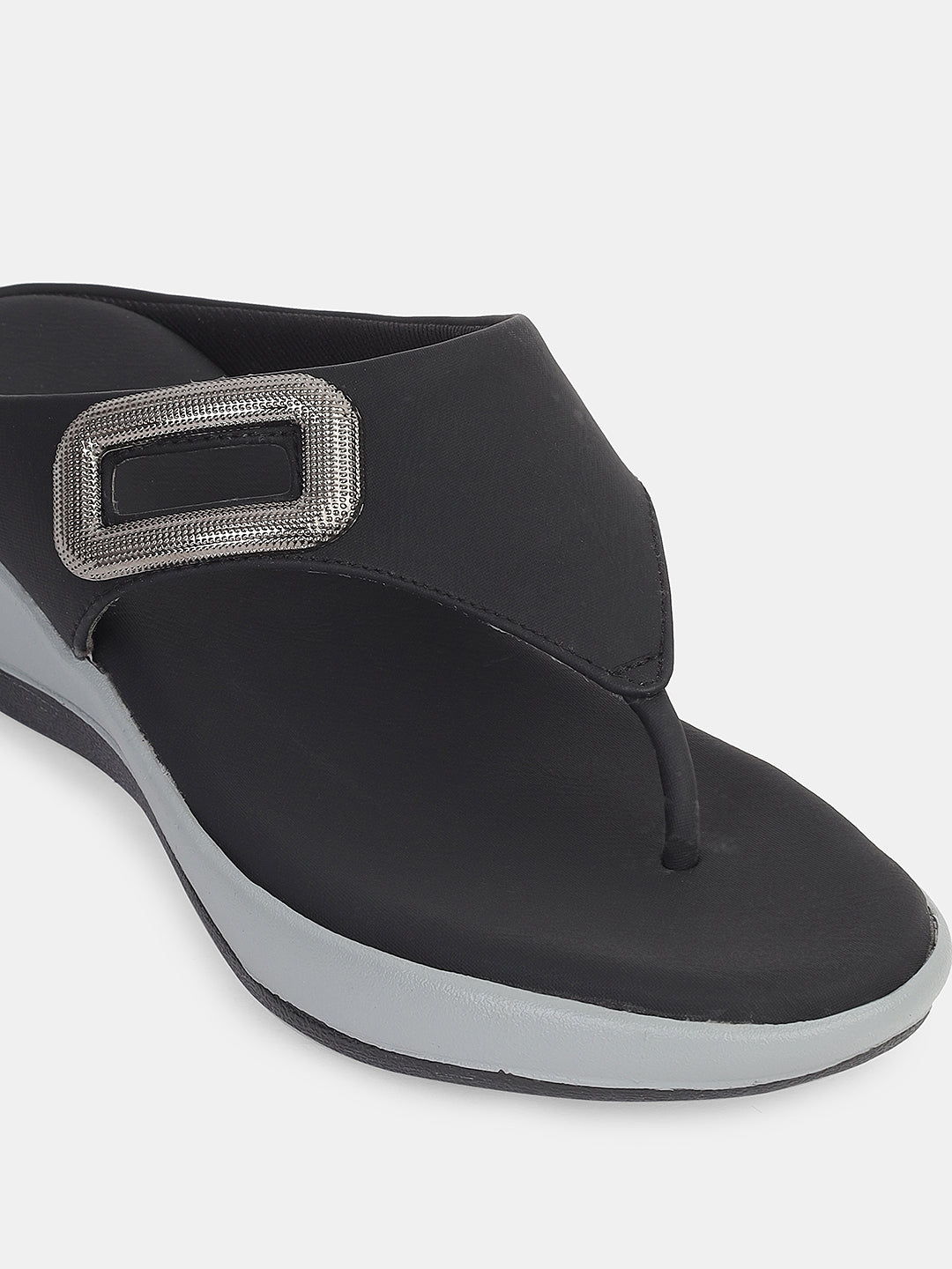 Womens Comfortable Toe-Ring Wedge Slip-On with Stylish Buckle Design | Daily Casual & Office Wear Footwear Heel Size : 2 Inches