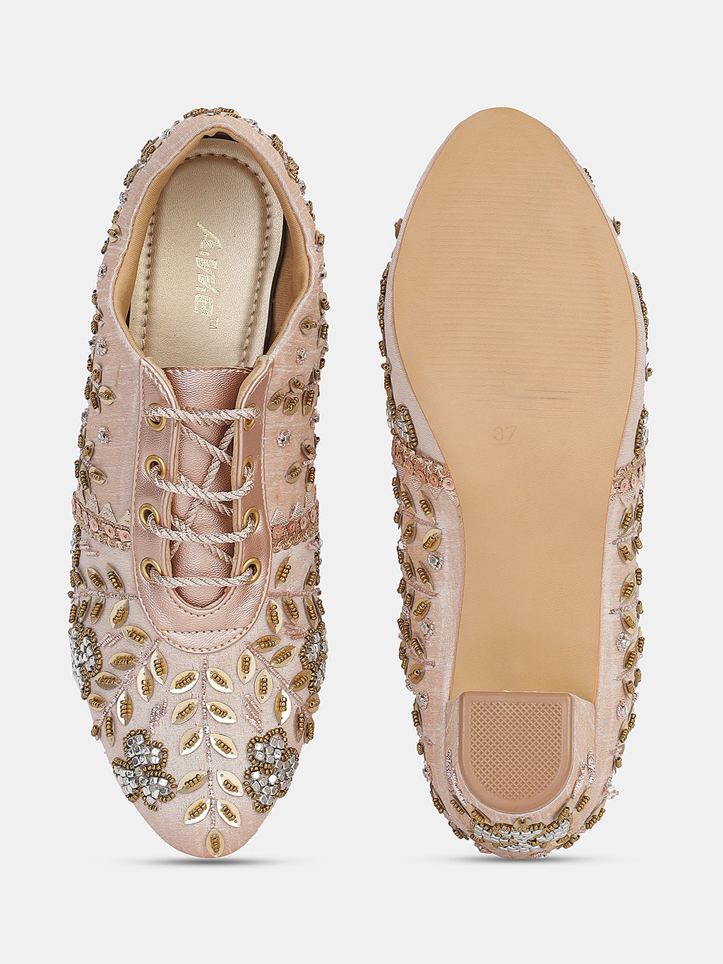 Womens Embroidered Lace-Up Ethnic Block Heels | Festive & Wedding Wear Juttis Heel Size : 2 Inches