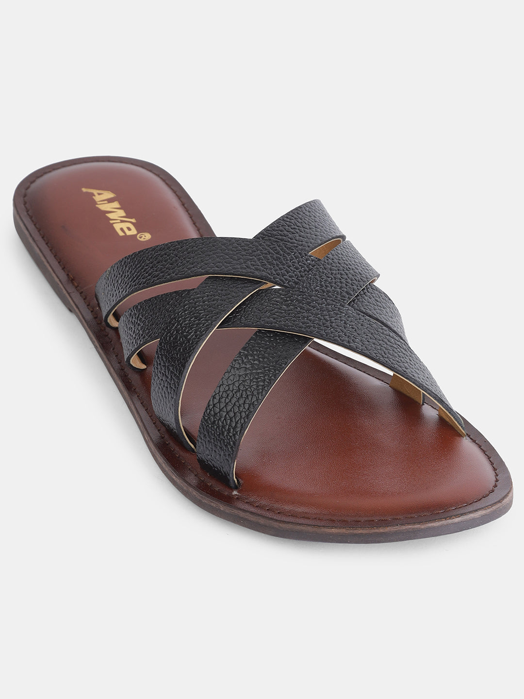 Aiwie Women's Flat Slip-On Sandals with Comfortable Cushioned Footbed and Cross-Strap Design Ð Ideal for Casual, Beach, and Daily Wear