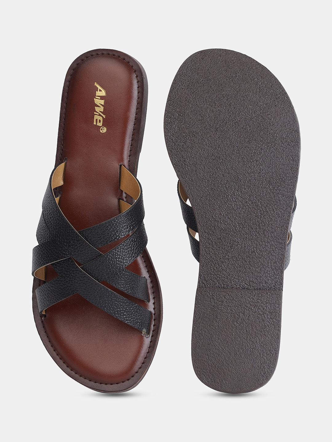 Aiwie Women's Flat Slip-On Sandals with Comfortable Cushioned Footbed and Cross-Strap Design Ð Ideal for Casual, Beach, and Daily Wear