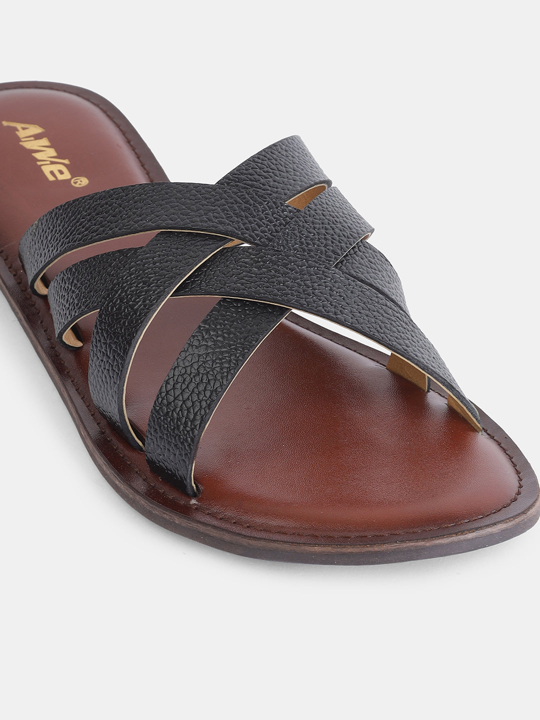 Aiwie Women's Flat Slip-On Sandals with Comfortable Cushioned Footbed and Cross-Strap Design Ð Ideal for Casual, Beach, and Daily Wear