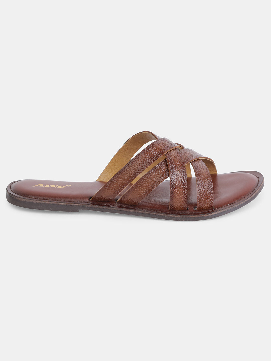 Aiwie Women's Flat Slip-On Sandals with Comfortable Cushioned Footbed and Cross-Strap Design Ð Ideal for Casual, Beach, and Daily Wear