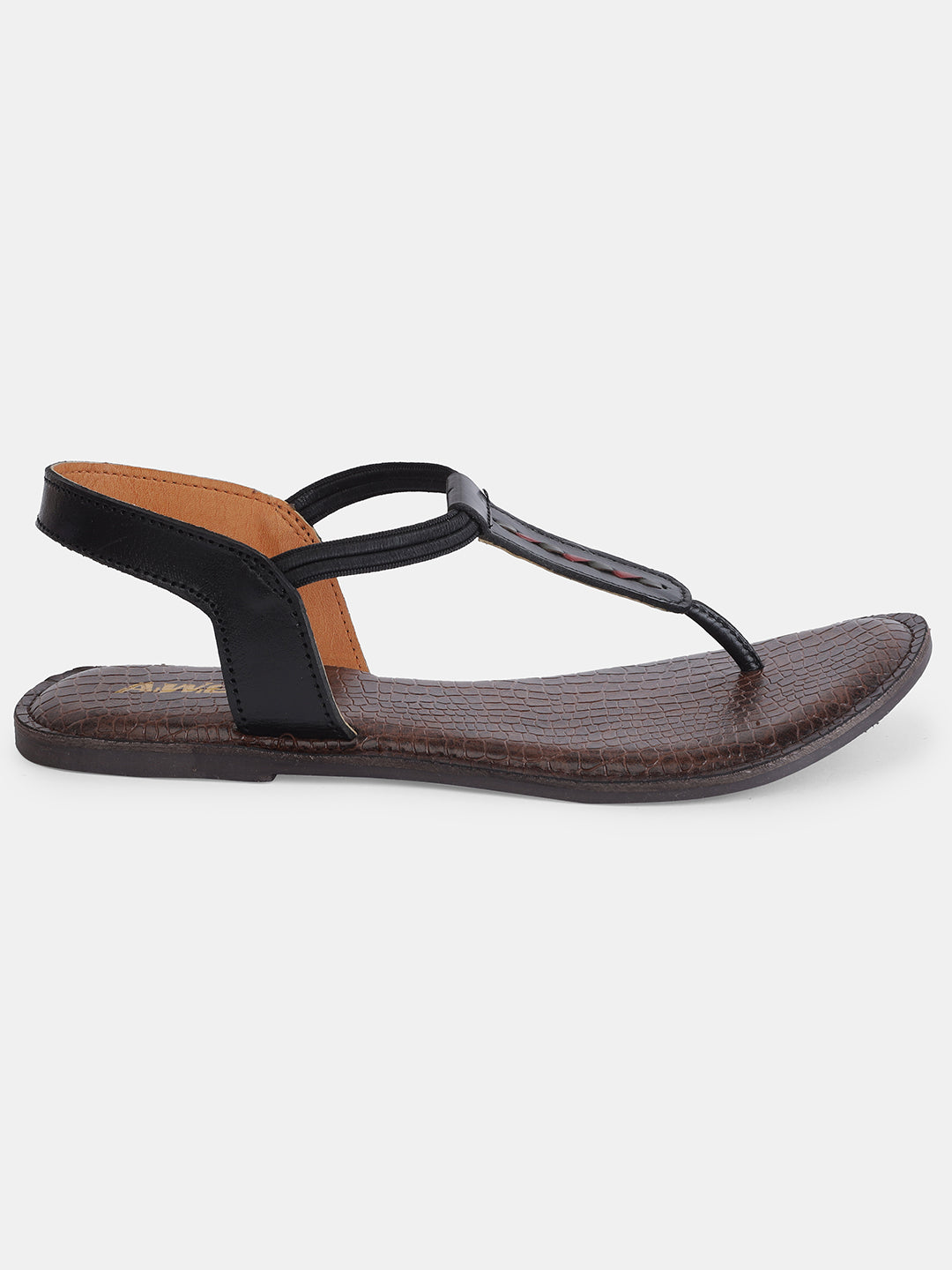 Aiwie Women's T-Strap Flat Sandals with Textured Sole and Ankle Support Ð Lightweight, Comfortable Slip-On Style for Casual and Everyday Wear