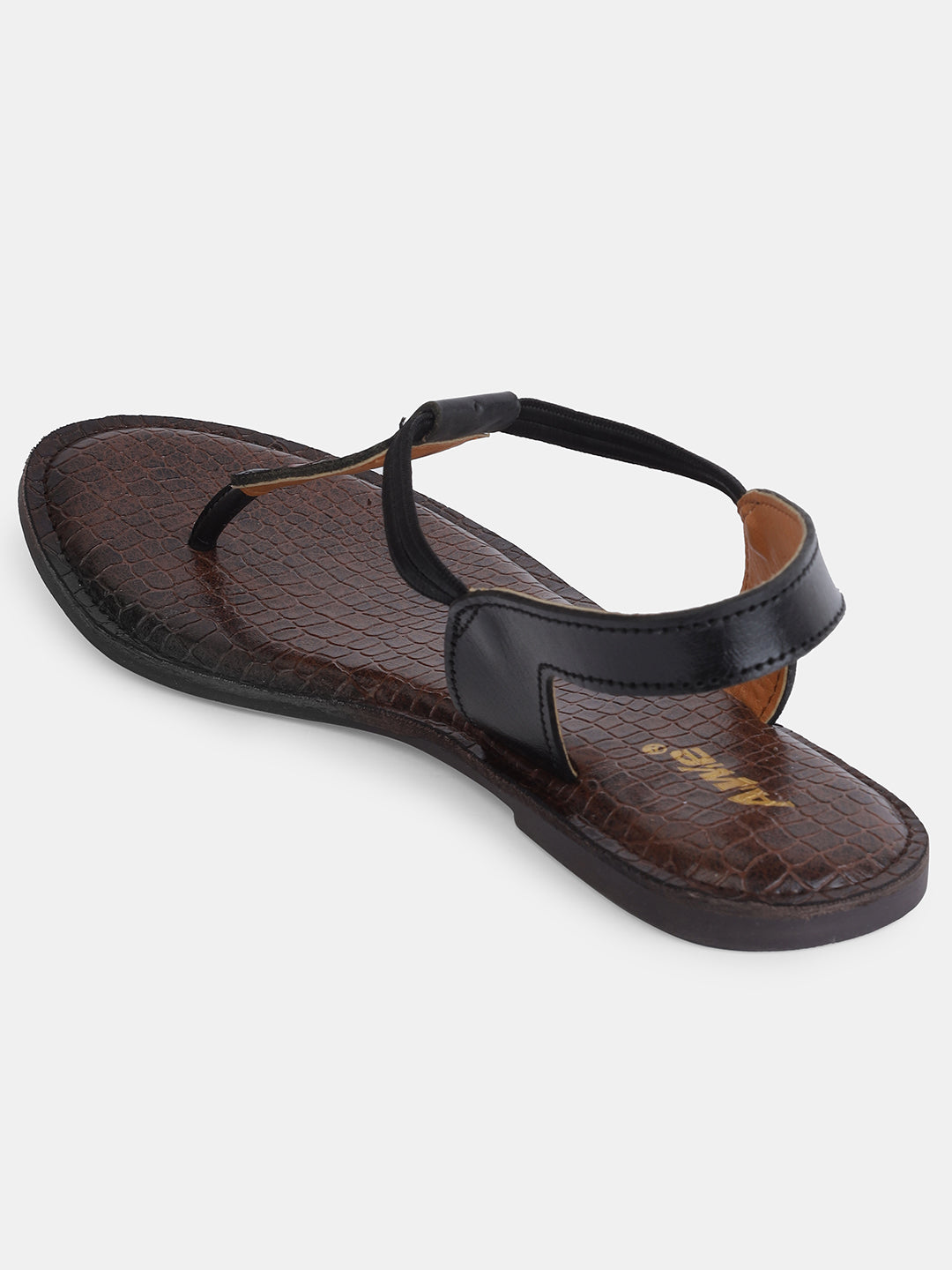 Aiwie Women's T-Strap Flat Sandals with Textured Sole and Ankle Support Ð Lightweight, Comfortable Slip-On Style for Casual and Everyday Wear