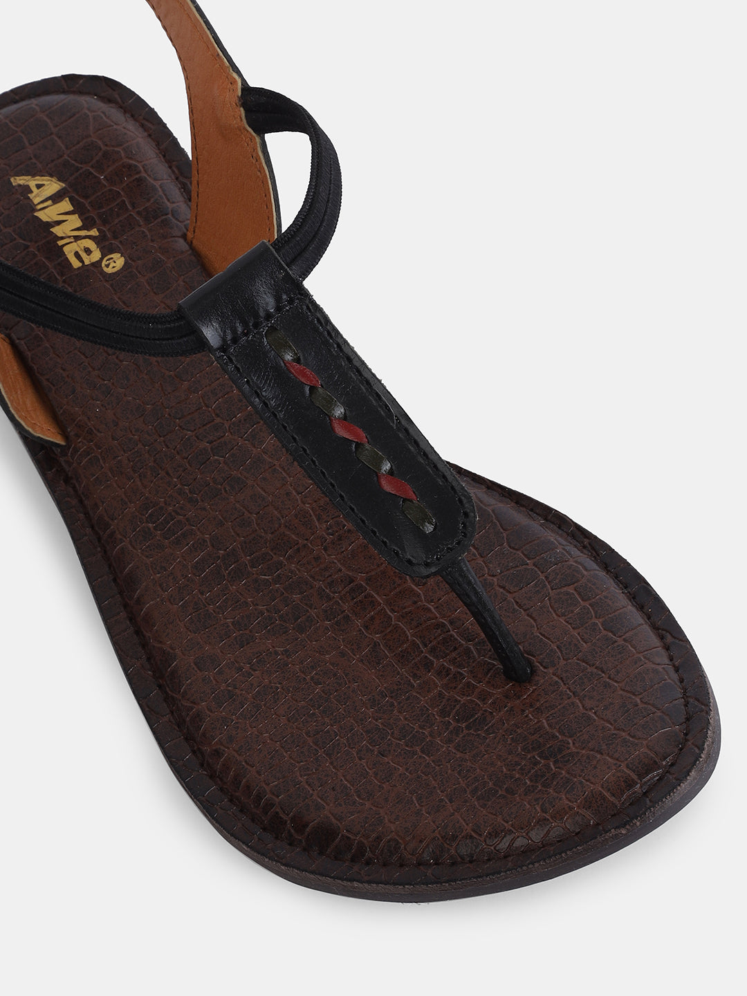 Aiwie Women's T-Strap Flat Sandals with Textured Sole and Ankle Support Ð Lightweight, Comfortable Slip-On Style for Casual and Everyday Wear