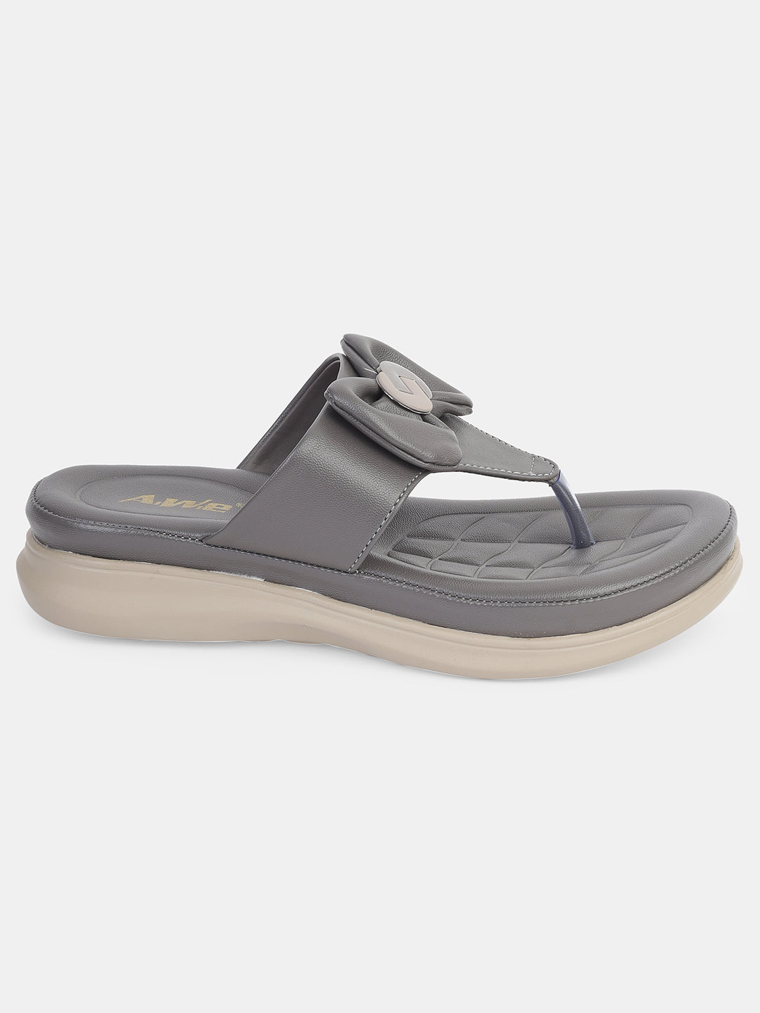 Womens Bow Knot Slip-On Sandals | Stylish Casual Flats with Cushioned Sole Heel Size : 1.5 Inches