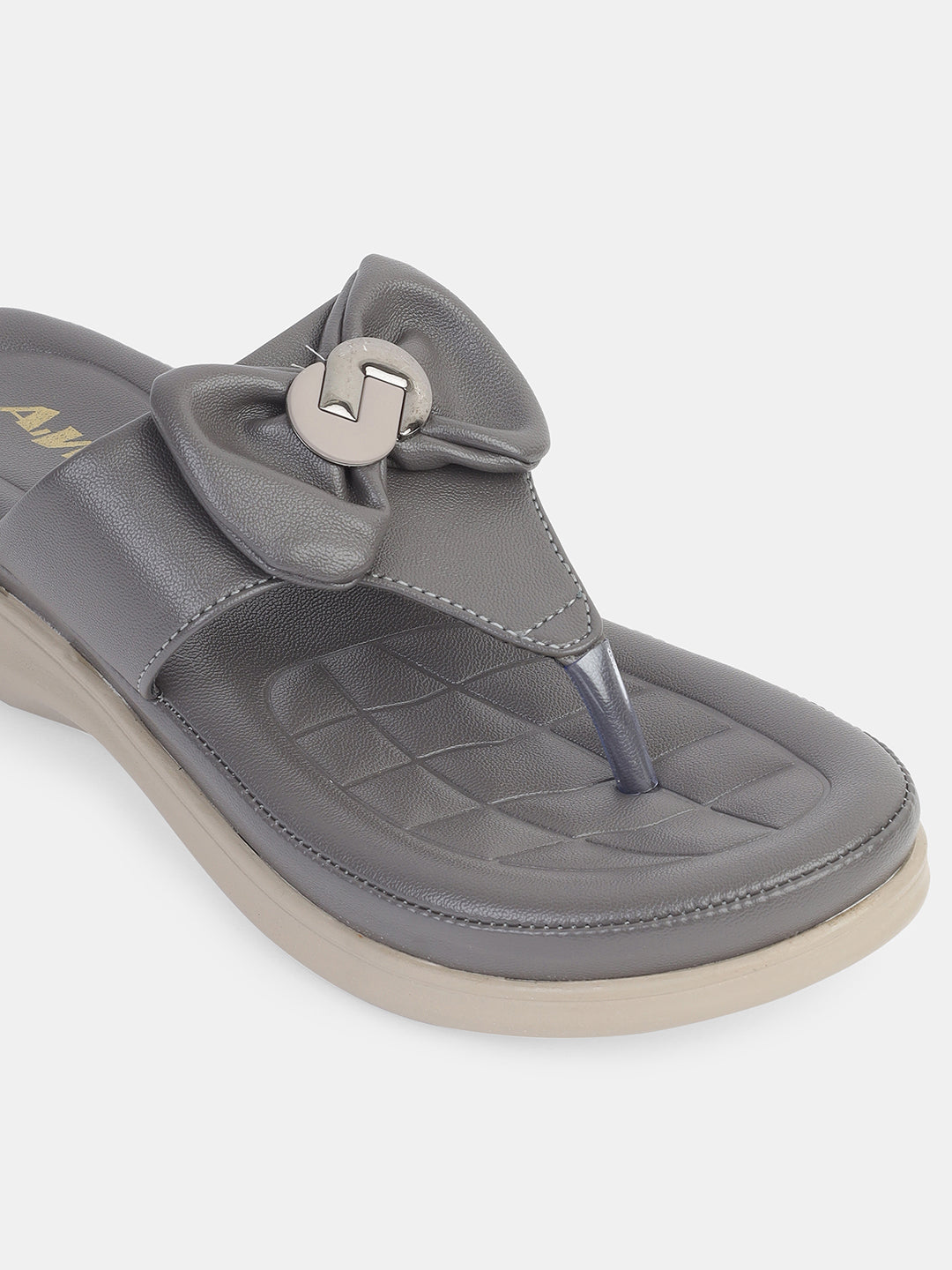 Womens Bow Knot Slip-On Sandals | Stylish Casual Flats with Cushioned Sole Heel Size : 1.5 Inches