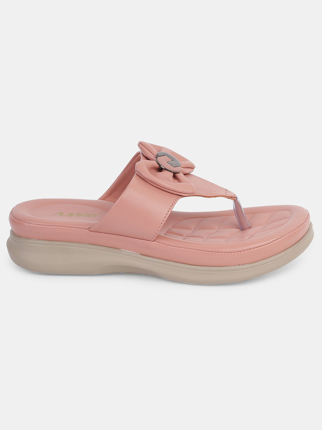Womens Bow Knot Slip-On Sandals | Stylish Casual Flats with Cushioned Sole Heel Size : 1.5 Inches