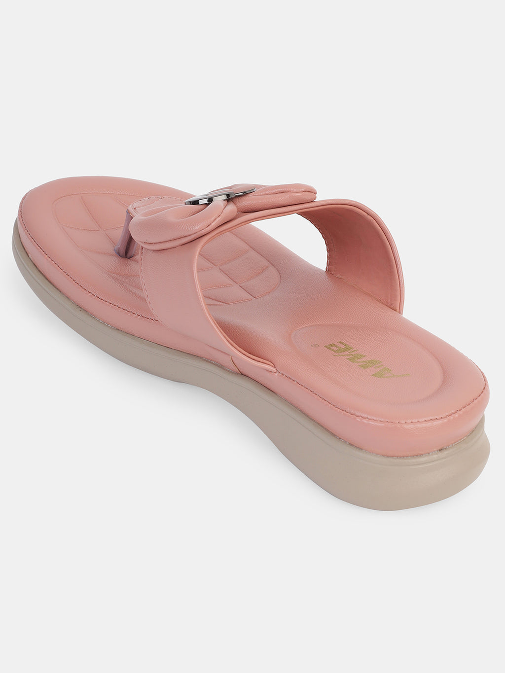 Womens Bow Knot Slip-On Sandals | Stylish Casual Flats with Cushioned Sole Heel Size : 1.5 Inches