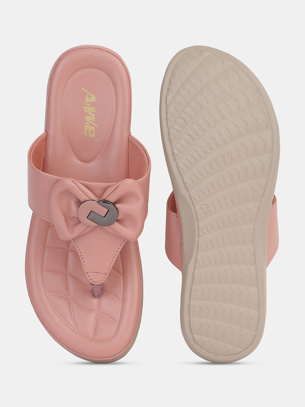 Womens Bow Knot Slip-On Sandals | Stylish Casual Flats with Cushioned Sole Heel Size : 1.5 Inches