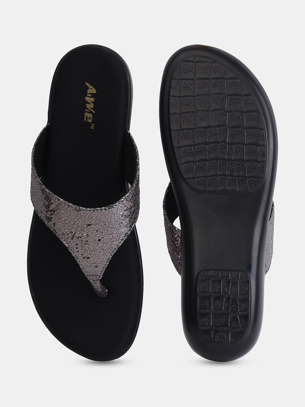 Aiwie Women's Slip-On Comfort Sandals with Textured Strap and Cushioned Sole Ð Lightweight Daily Wear Flats for Casual & Travel Use