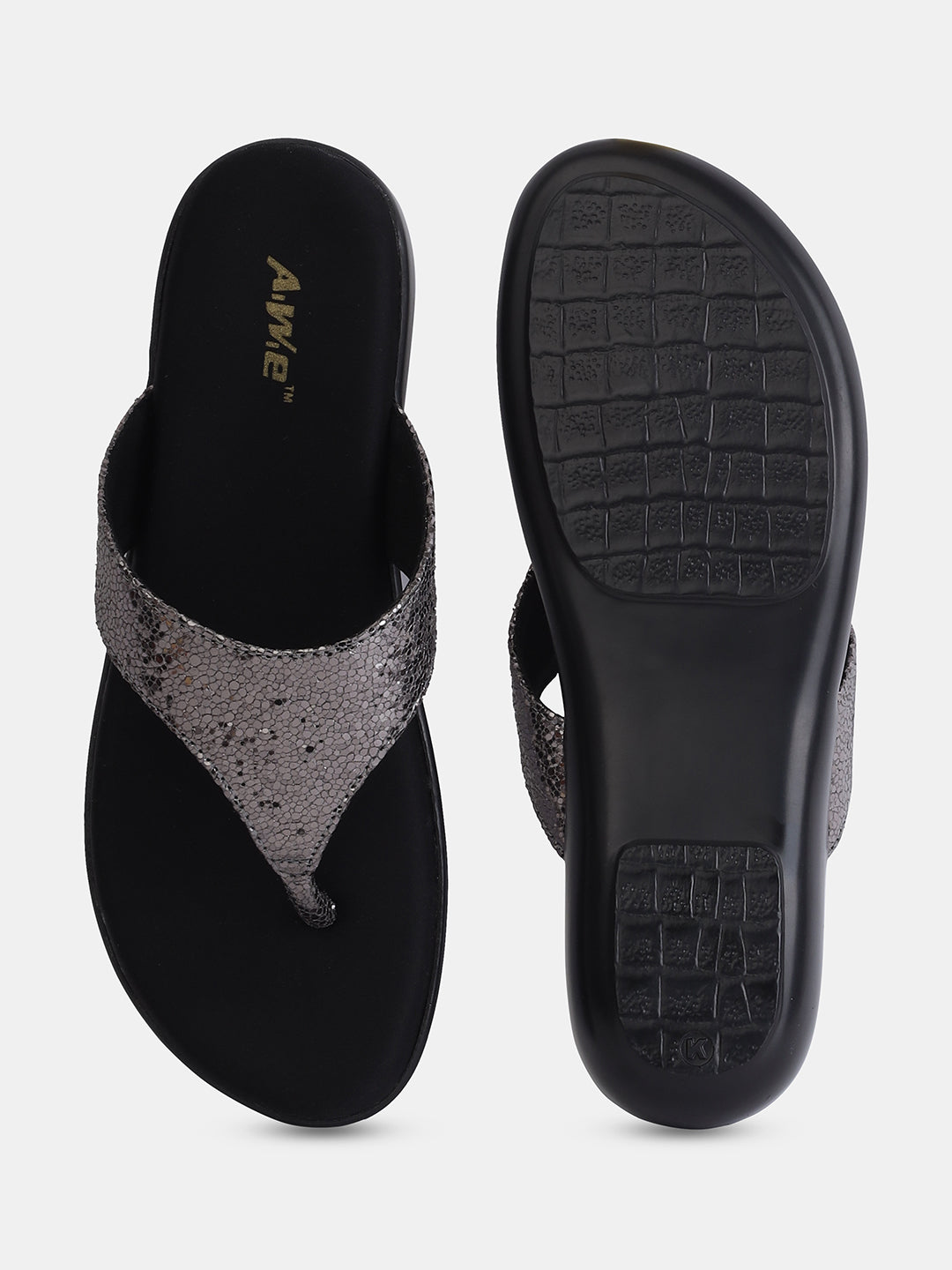 Aiwie Women's Slip-On Comfort Sandals with Textured Strap and Cushioned Sole Ð Lightweight Daily Wear Flats for Casual & Travel Use