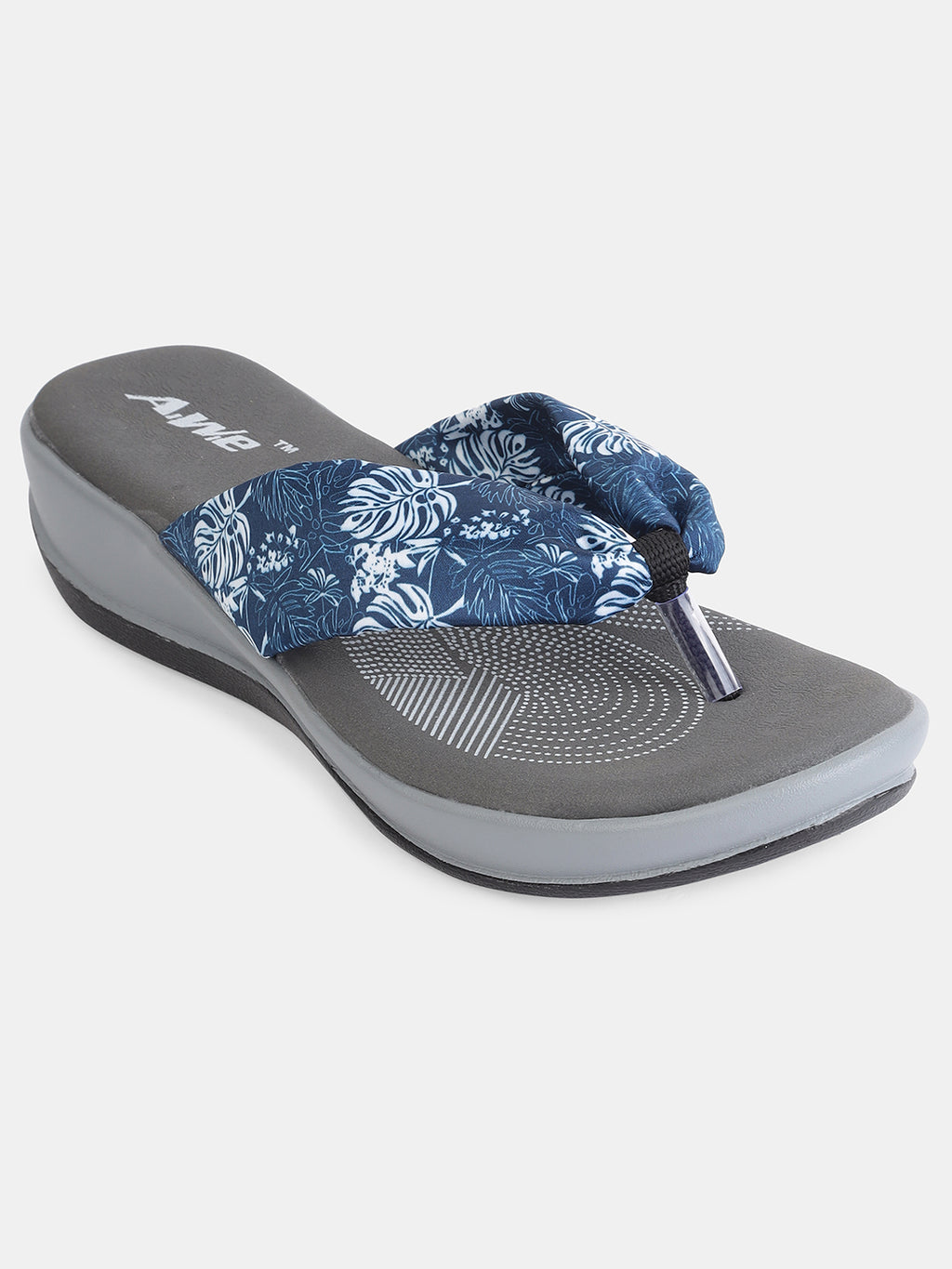 Aiwie Womens Printed Fabric Strap Flip-Flops with Cushioned Sole Ð Lightweight Daily Wear Slippers for Casual & Home Use Heel Size : 1.5 Inches
