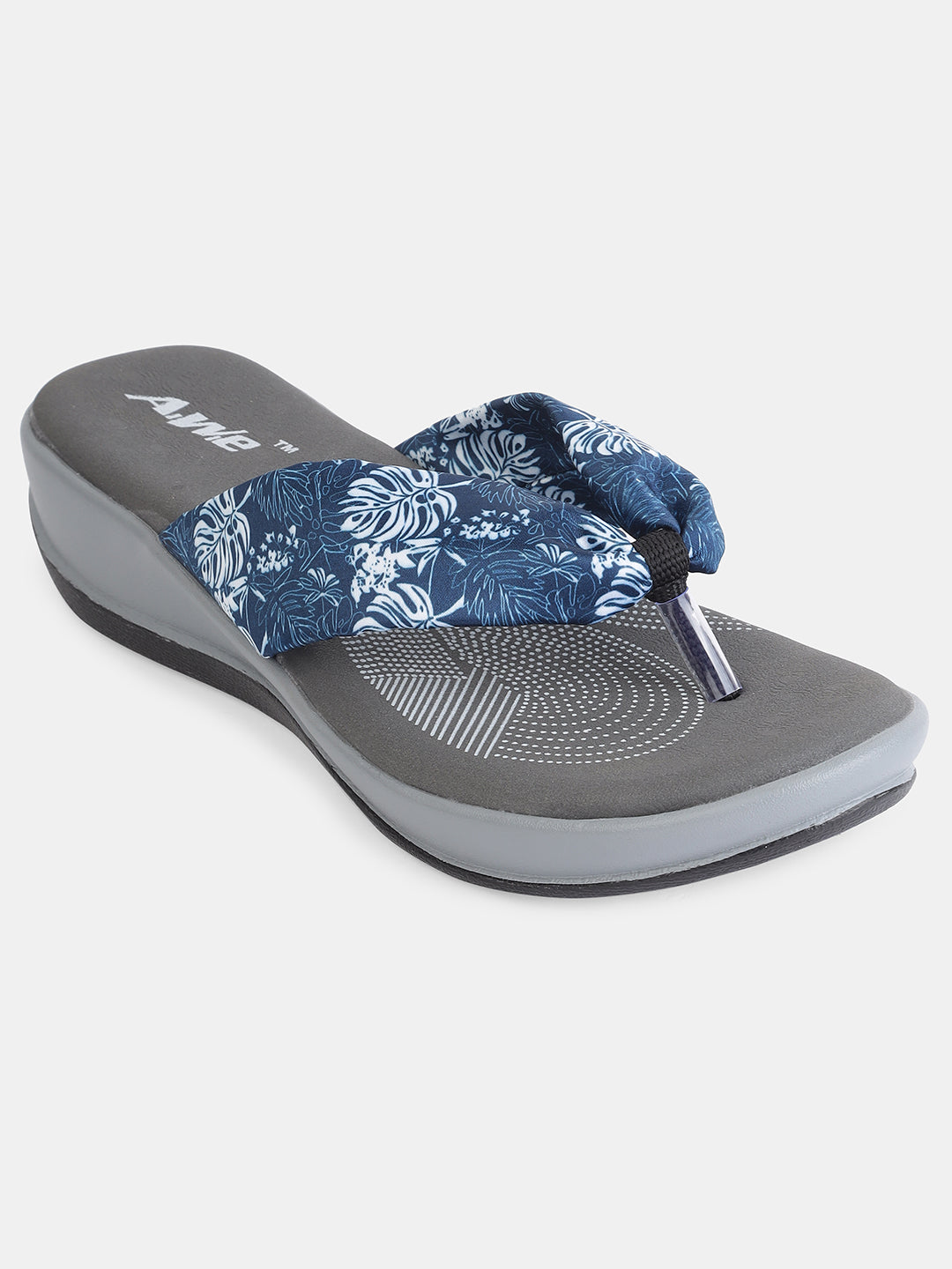 Aiwie Womens Printed Fabric Strap Flip-Flops with Cushioned Sole Ð Lightweight Daily Wear Slippers for Casual & Home Use Heel Size : 1.5 Inches