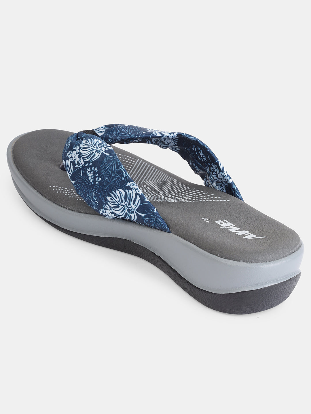 Aiwie Womens Printed Fabric Strap Flip-Flops with Cushioned Sole Ð Lightweight Daily Wear Slippers for Casual & Home Use Heel Size : 1.5 Inches