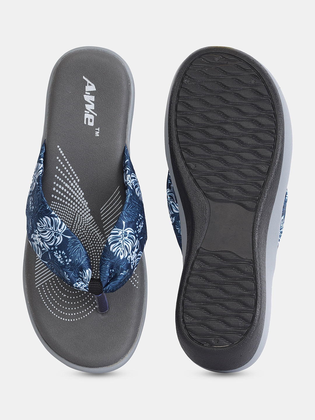 Aiwie Womens Printed Fabric Strap Flip-Flops with Cushioned Sole Ð Lightweight Daily Wear Slippers for Casual & Home Use Heel Size : 1.5 Inches