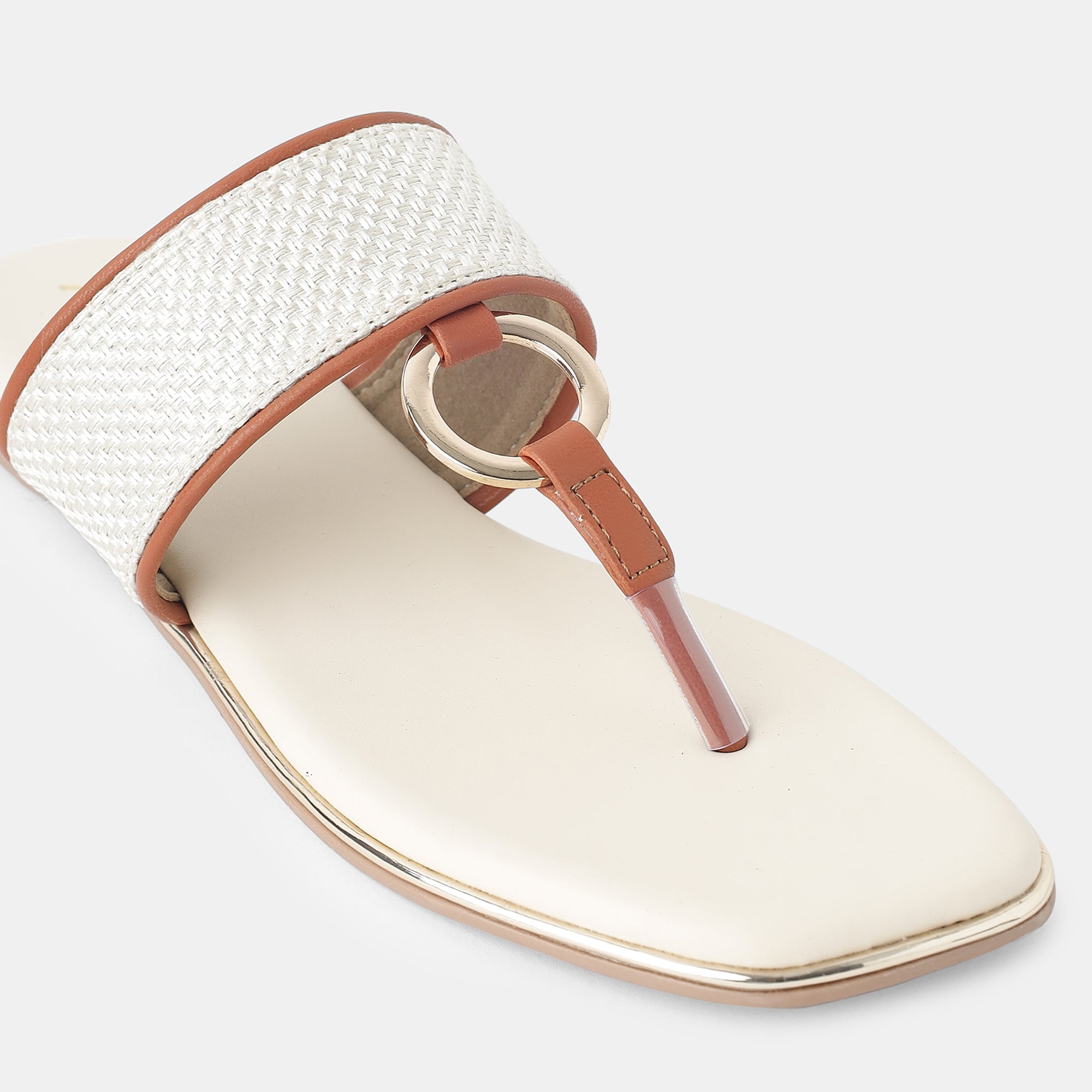 Aiwie-Womens-Stylish-Toe-Loop-Flats-with-Ring-Detail-and-Comfortable-Slip-On-Design B220364
