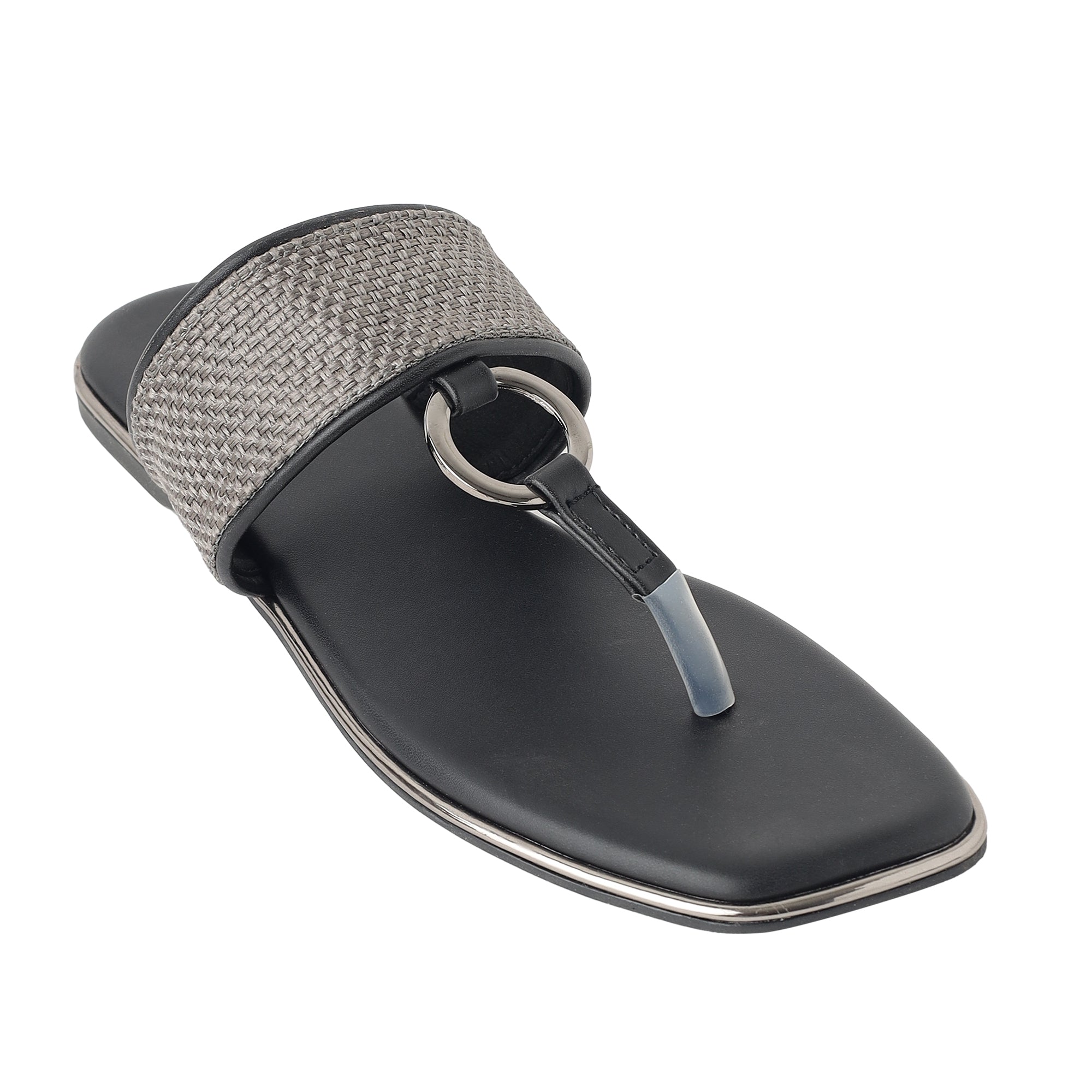 Aiwie-Womens-Stylish-Toe-Loop-Flats-with-Ring-Detail-and-Comfortable-Slip-On-Design B220364