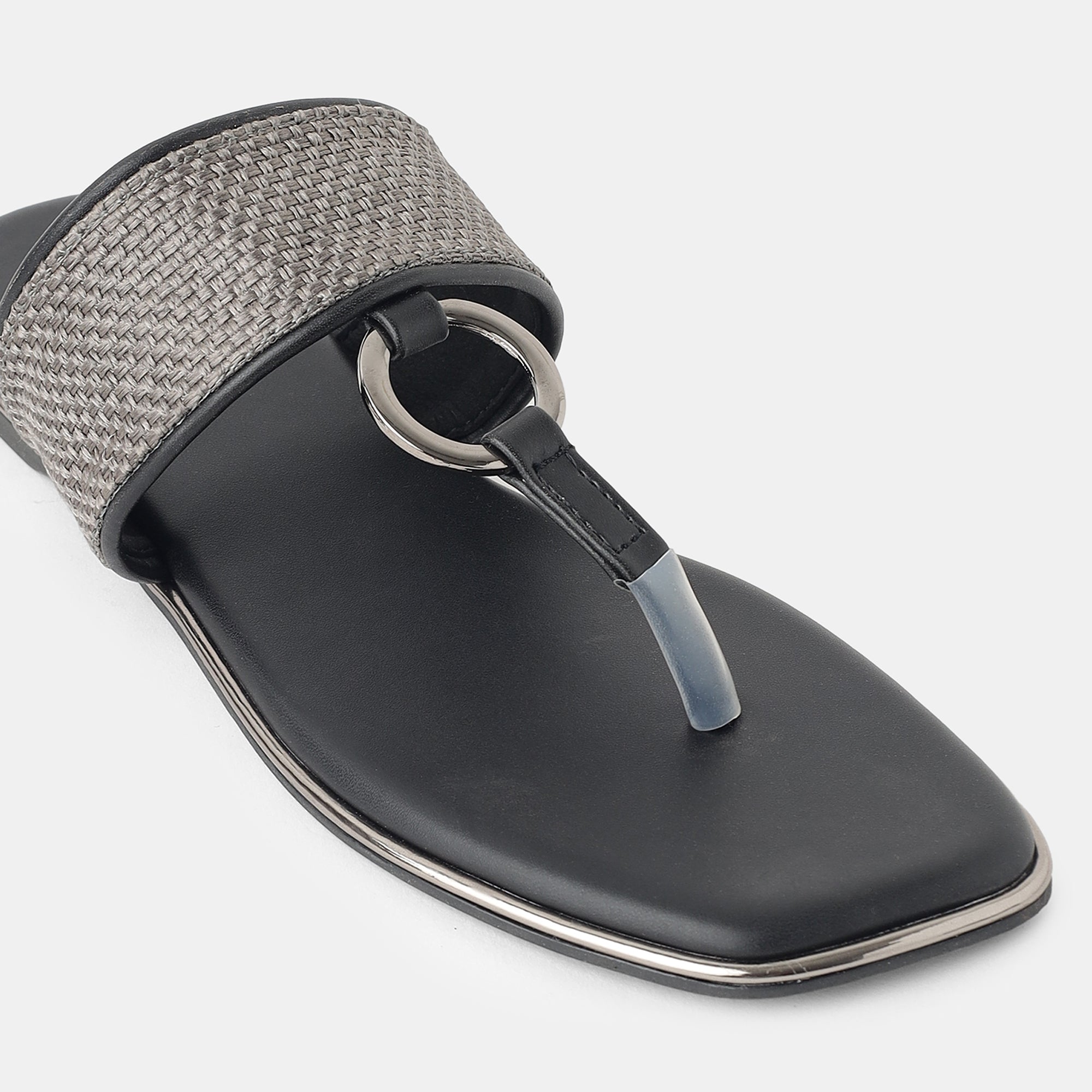 Aiwie-Womens-Stylish-Toe-Loop-Flats-with-Ring-Detail-and-Comfortable-Slip-On-Design B220364