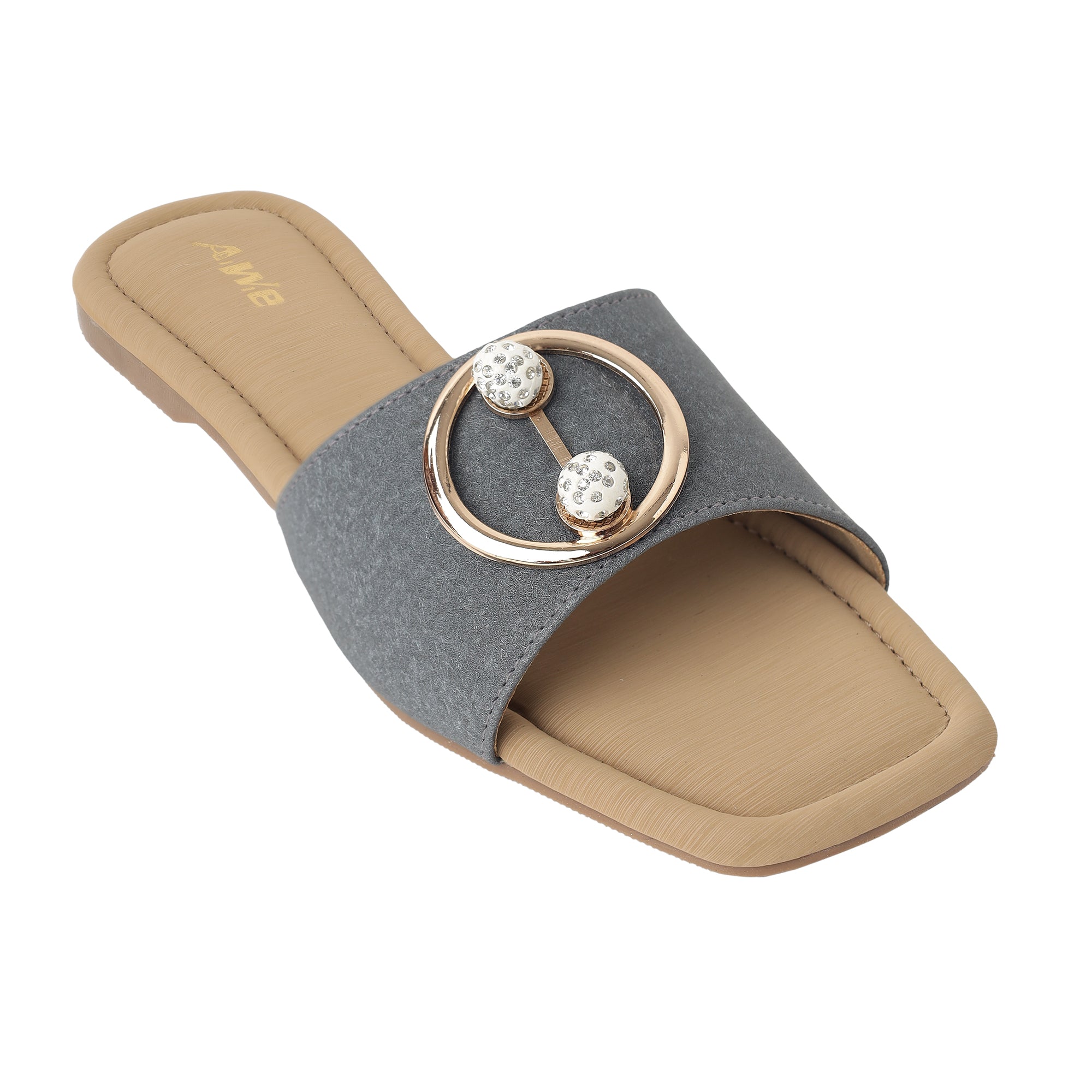 Aiwie-Womens-Stylish-Slip-On-Flats-with-Decorative-Buckle-and-Cushioned-Footbed-for-Daily-Comfort B520186