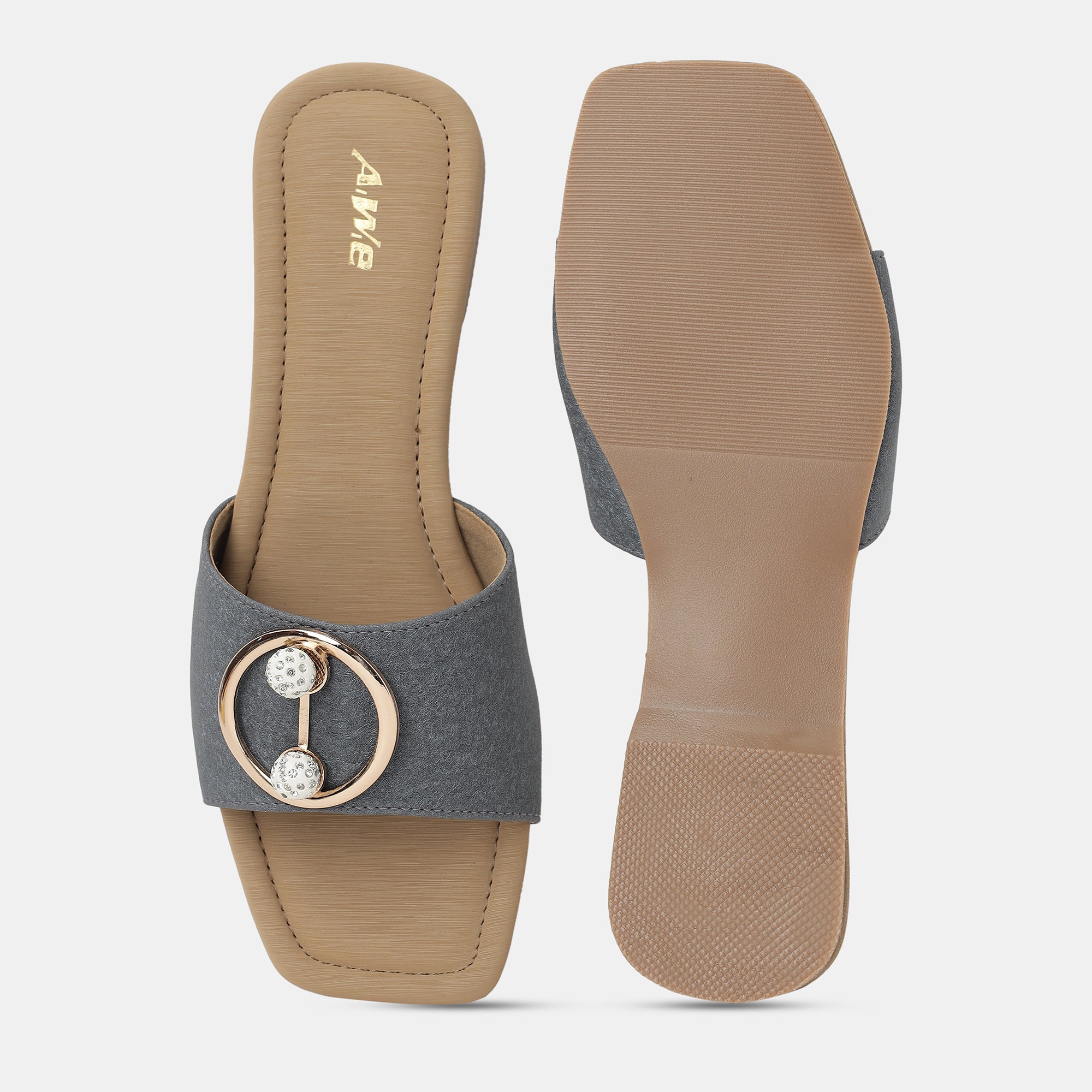 Aiwie-Womens-Stylish-Slip-On-Flats-with-Decorative-Buckle-and-Cushioned-Footbed-for-Daily-Comfort B520186