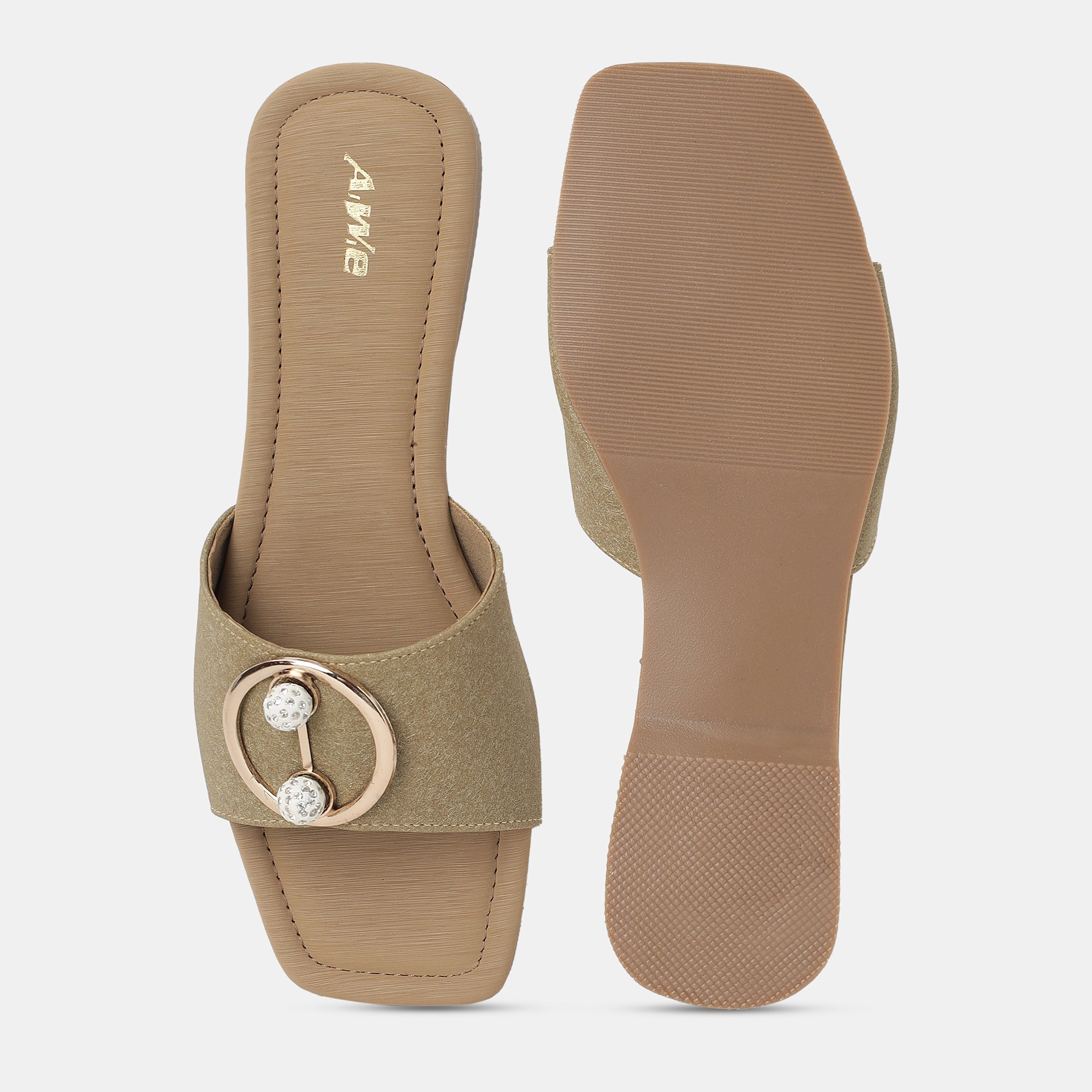 Aiwie-Womens-Stylish-Slip-On-Flats-with-Decorative-Buckle-and-Cushioned-Footbed-for-Daily-Comfort B520186