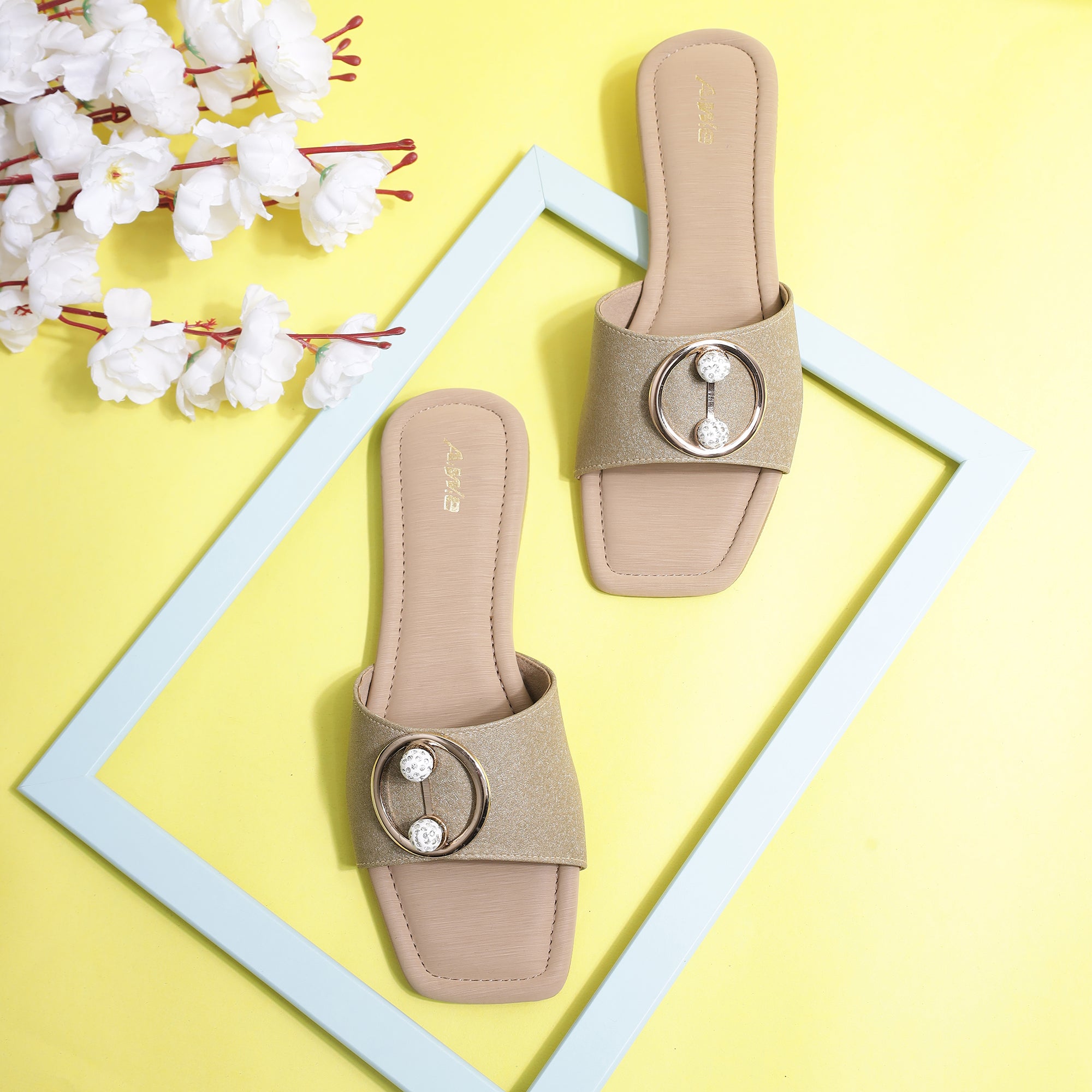 Aiwie-Womens-Stylish-Slip-On-Flats-with-Decorative-Buckle-and-Cushioned-Footbed-for-Daily-Comfort B520186